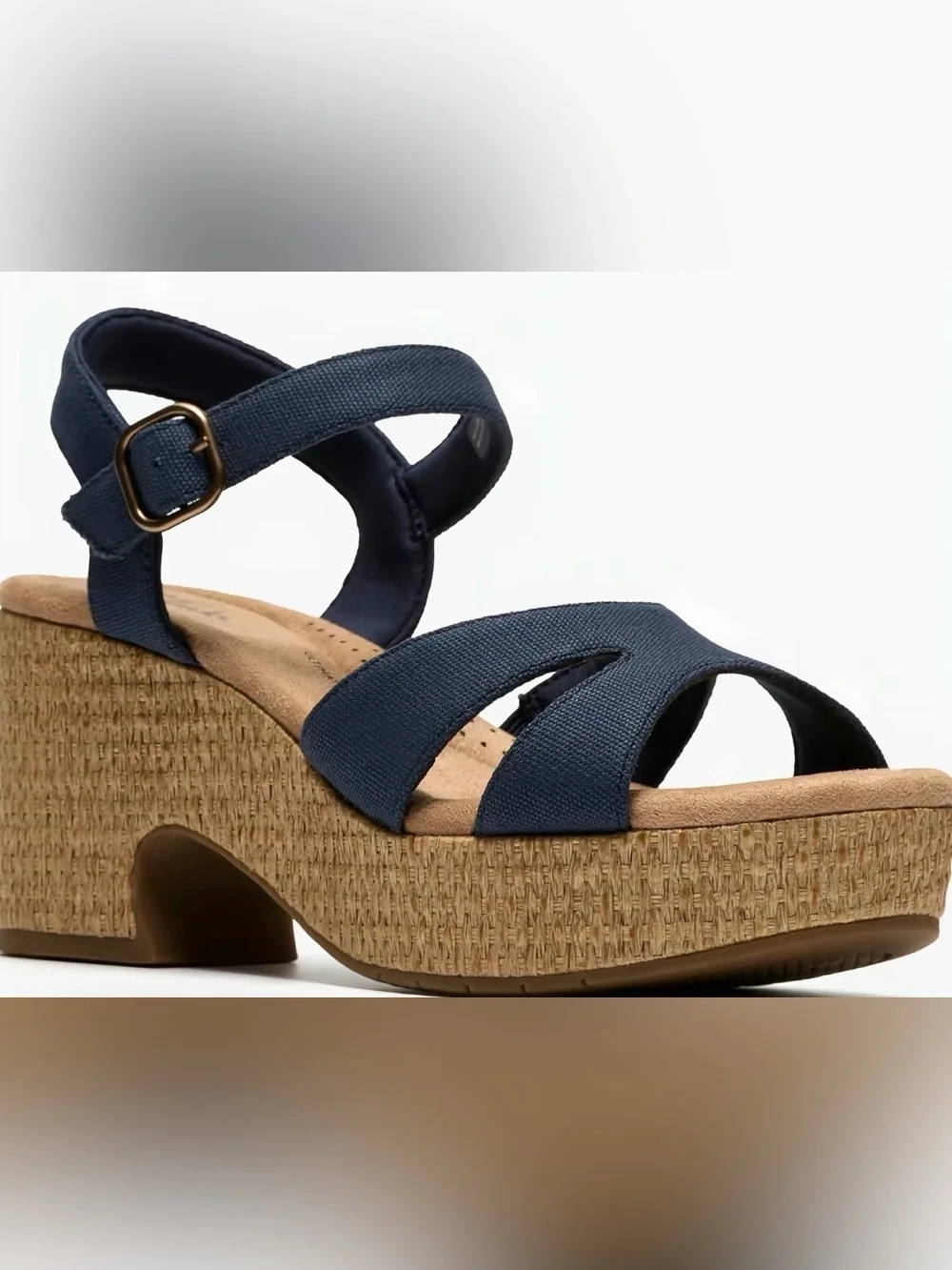 Clarks Collection Wedges -Nerisa Twist (Navy Denim)